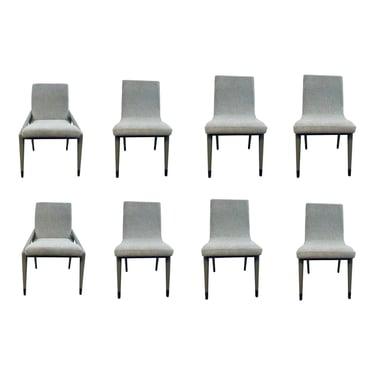 Caracole Modern Gray Dining Chairs Set of Eight