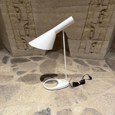 Vintage White Modern Desk Lamp Attributed to  Jacobsen 