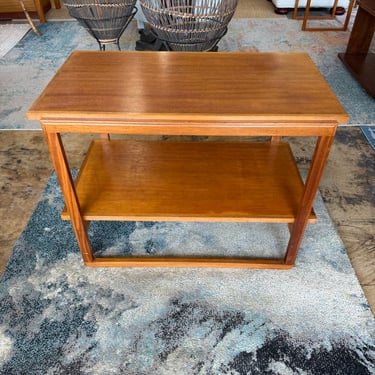 Teak Side Table with Sleigh Base