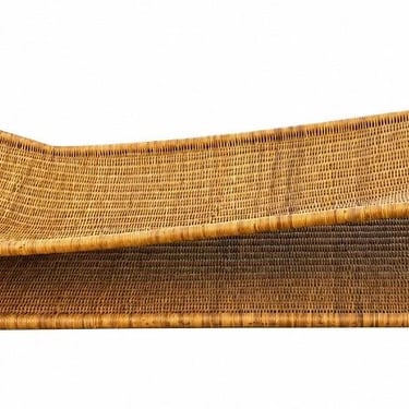 Sculptural Woven Rattan Chaise Lounge, Italy 1960