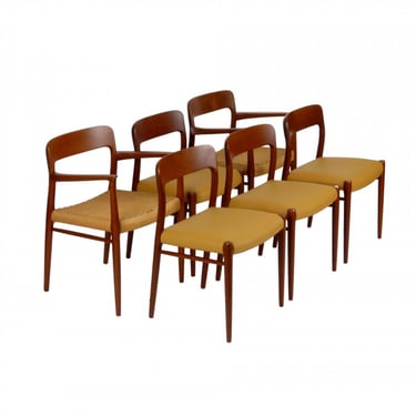 Set of 6 Teak Moller Dining Chairs, Denmark