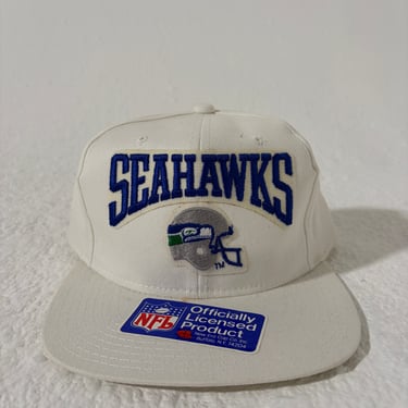 Vintage Seattle Seahawks W/T Helmet logo white snapback