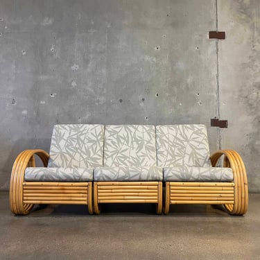 Mid Century Bamboo Pretzel Sofa - 3 Piece