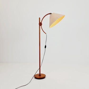 Vintage Danish teak floor lamp by DOMUS 1970s 
