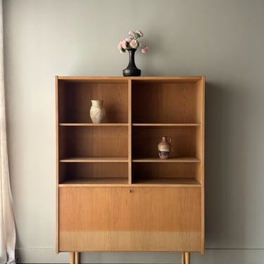 Carlo Jensen for Poul Hundevad Danish oak bookcase cabinet