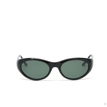 Vintage 90s Mod Black Circular Frame Sunglasses 