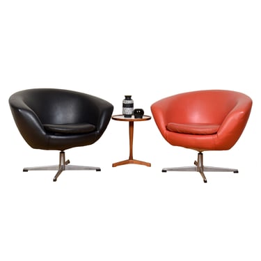 1960’s Swedish Overman Pod Swivel Chairs