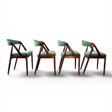 Vintage 1950s Danish Modern Set of Four Kai Kristiansen Model #31 Dining Chairs 