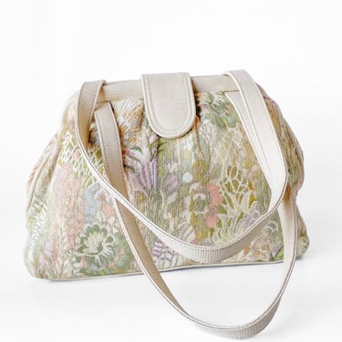 1980s Cream Tapestry Purse