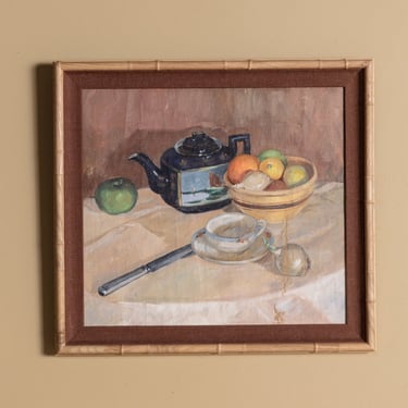 Still Life with Teapot and Fruit Bowl, European, 1950's