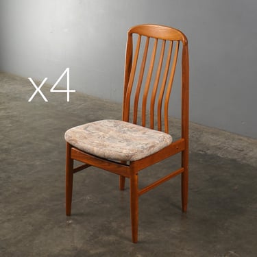 Set of 4 Vintage Teak Danish Modern Dining Chairs - Benny Linden 