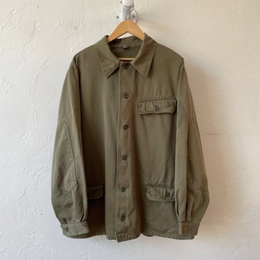 Vintage European Heavy Green Military Jacket L/XL