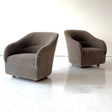 Tight Back Lounge Chair by Ward Bennett for Brickel Associates in Mohair