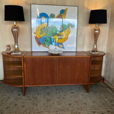 Hundevad 1980s Danish Teak Credenza with Tambour Door