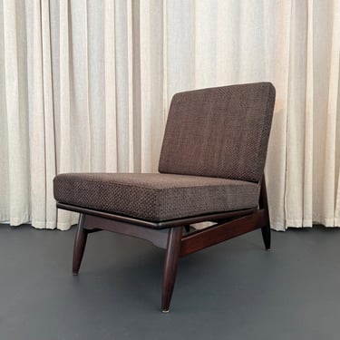 Scandinavian Modern Ebonized Slipper Lounge Chair