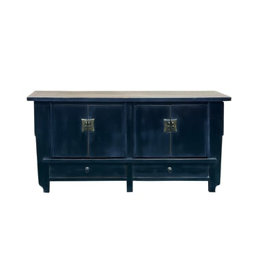 Vintage Distressed Black Hardware Credenza Console Sideboard Cabinet ws5083E 