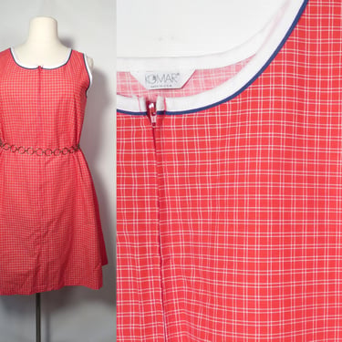 Vintage 80s Plus Size Red White And Blue House Dress Tent Dress A Line Made In USA Size Up To 3X 