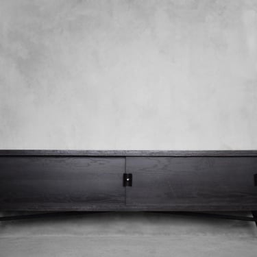 Vintage Mid-Century Scandinavian Modern Dark Oak Sideboard with Wooden & Metal Handles, 1960s 