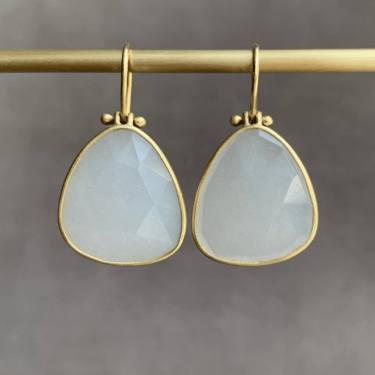 Monika Krol | Rosecut Moonstone Pear Earrings
