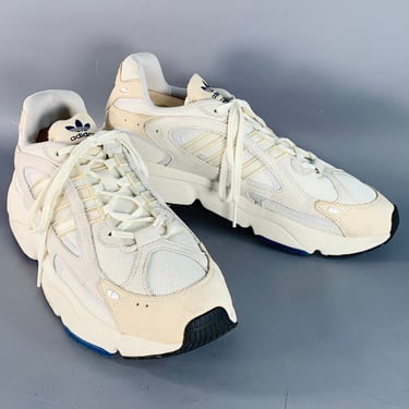 ADIDAS OZMILLEN Size 13 White Beige Mesh Chunky Sneakers