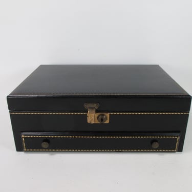 Large Black & Red Velvet Jewelry Box Vintage Multi Tiered Jewelry Case Vintage Dresser Top Valet Earrings Rings Necklace Bracelet Storage 