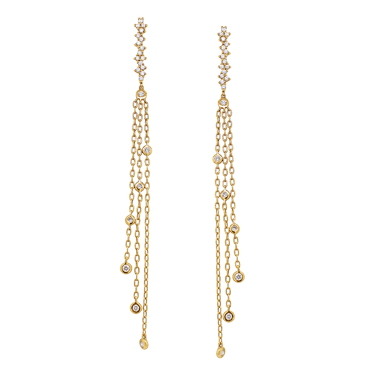 Fancy Diamond Chain Drop Earrings