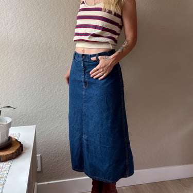 70s Levi's Denim Skirt Levi's Farmers Mechanics and Miners Denim Skirt Vintage Levi's Denim Skirt 70s Denim Maxi Skirt Levi's Maxi Skirt 