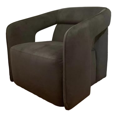 Modern Black. Velvet Swivel Lounge Chair