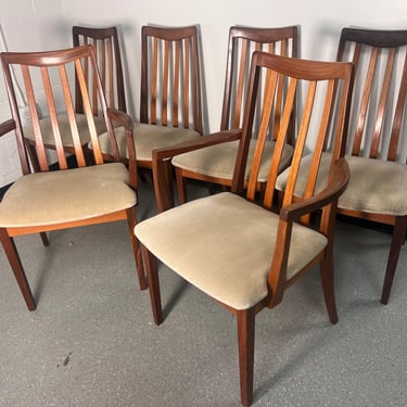 Set Of 6 Mid Century Modern Teak Chairs By G Plan Slat Back 