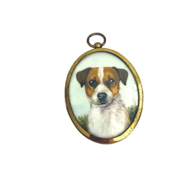 Antique Portrait Miniature Of A Jack Russell Terrier 