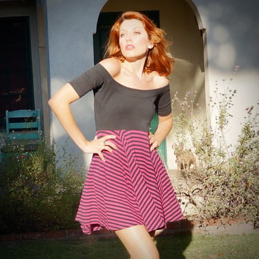 80s Betsey Johnson Punk Label Striped Mini Dress / Vintage Betsey Johnson Punk Label Dress 