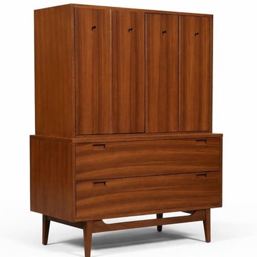 Mid-Century Modern Zebrawood Highboy Dresser by American of Martinsville, c.1960’s 