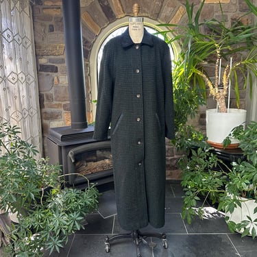 Vintage 1980s L.L. Bean Wool Tweed Duster Coat 