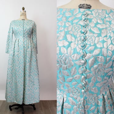 1960s CEIL CHAPMAN LUREX brocade gown dress medium | new fall winter 