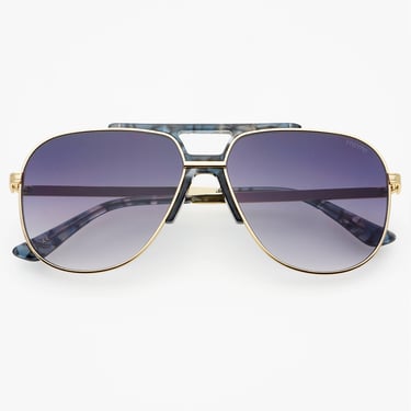 Logan Aviator Sunglasses - Black / Gray