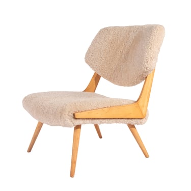 #166 Lounge Chair in Sheep Skin by Svante Skogh
