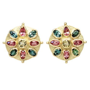 One-of-a-Kind Multi-Gem Floral Burst Earrings