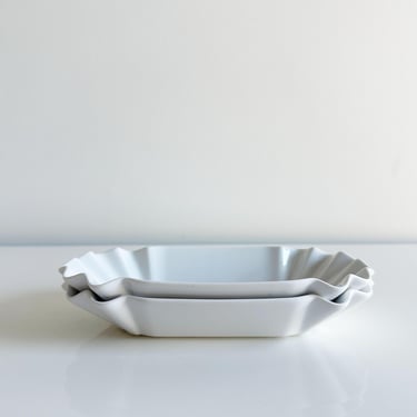 Vintage Revol Porcelain Snack Lobster Roll/Hog Dog/French Fry Server Set of 2 France 