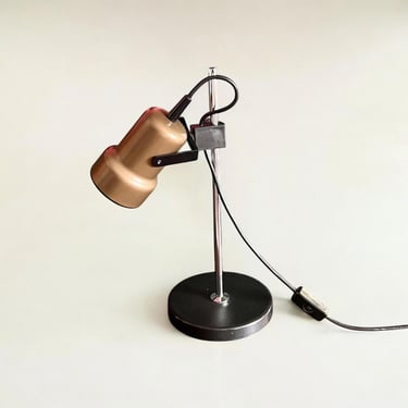 1970s vintage desk lamp. 1 bronze spotlight in a Space Age/Sputnik design. 