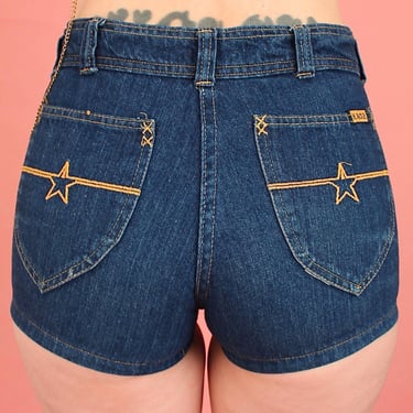 Vintage 70's HASH Jeans Denim Shorts // 1970s Disco Rollerdisco 