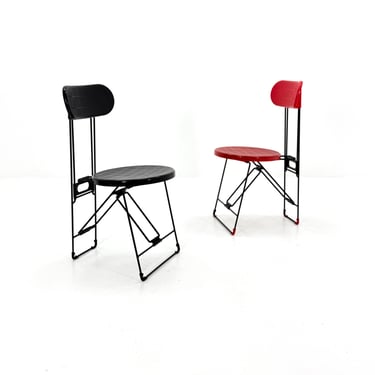 Set of 2 “Cricket” Folding Chairs by Andries Van Onck for Magis, 1983 Italy 