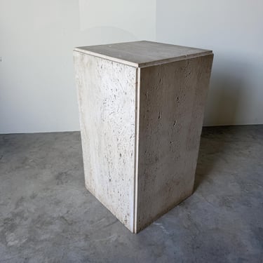 1980s Italian Postmodern Organic Travertine Marble Pedestal / Dining Table Base 