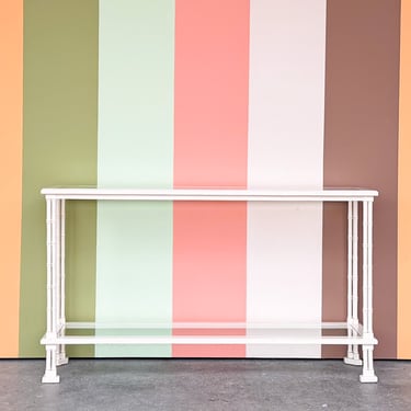 Tri Leg Faux Bamboo Console