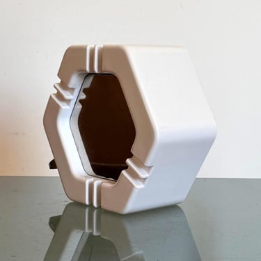 Exa table mirror ashtray / designed by Albert Leclerc / space age / Velca Legnano / 1970s / modern 