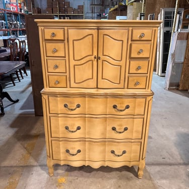 Vintage Davis Cabinet Co. 'Patina Blanc' Tall Dresser