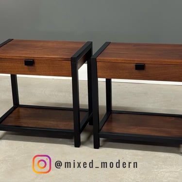 Refinished Walnut Nightstands by Milo Baughman for Directional - A Pair 