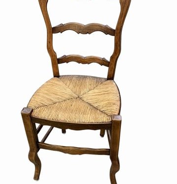 Set Of 6 Antique French Ladder Back Chairs 34ht x17w x16d"