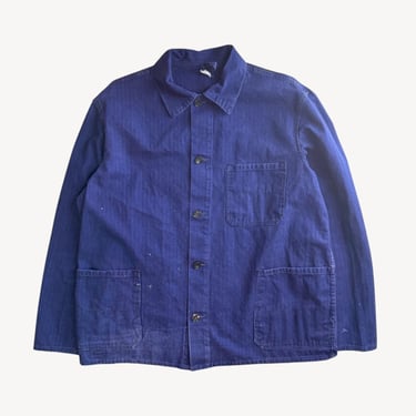 Vintage 1980s Bleu de Travail Chore Jacket | French Workwear Coat Medium/Large 
