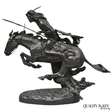 Frederic Remington "Cheyenne" Lost Wax Cast Bronze Native American Sculpture