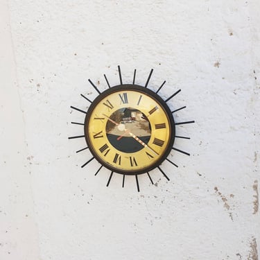 Vintage Sunburst Clock / Mid Century Sunburst Clock / Vintage Clock / Gorenje / Retro Wall Clock / 1970s /  Home Decor / Yugoslavia / '70s 